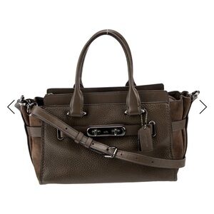 Coach Swagger 27 Pebbled Leather Suede Bag Vintage